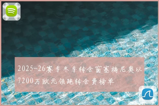 2025-26赛季冬季转会窗塞梅尼奥以7200万欧元领跑转会费榜单
